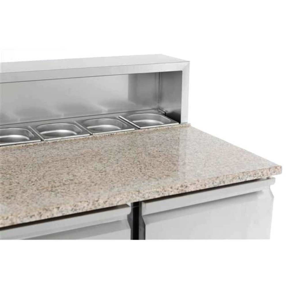 Combisteel Pizzawerkbank | 230l | 2 Deuren (1/1 Gn) | Boven 5x 1/6 GN | +2°c/+8°c | Statisch + Ventilator | 903x700x1090(h)mm