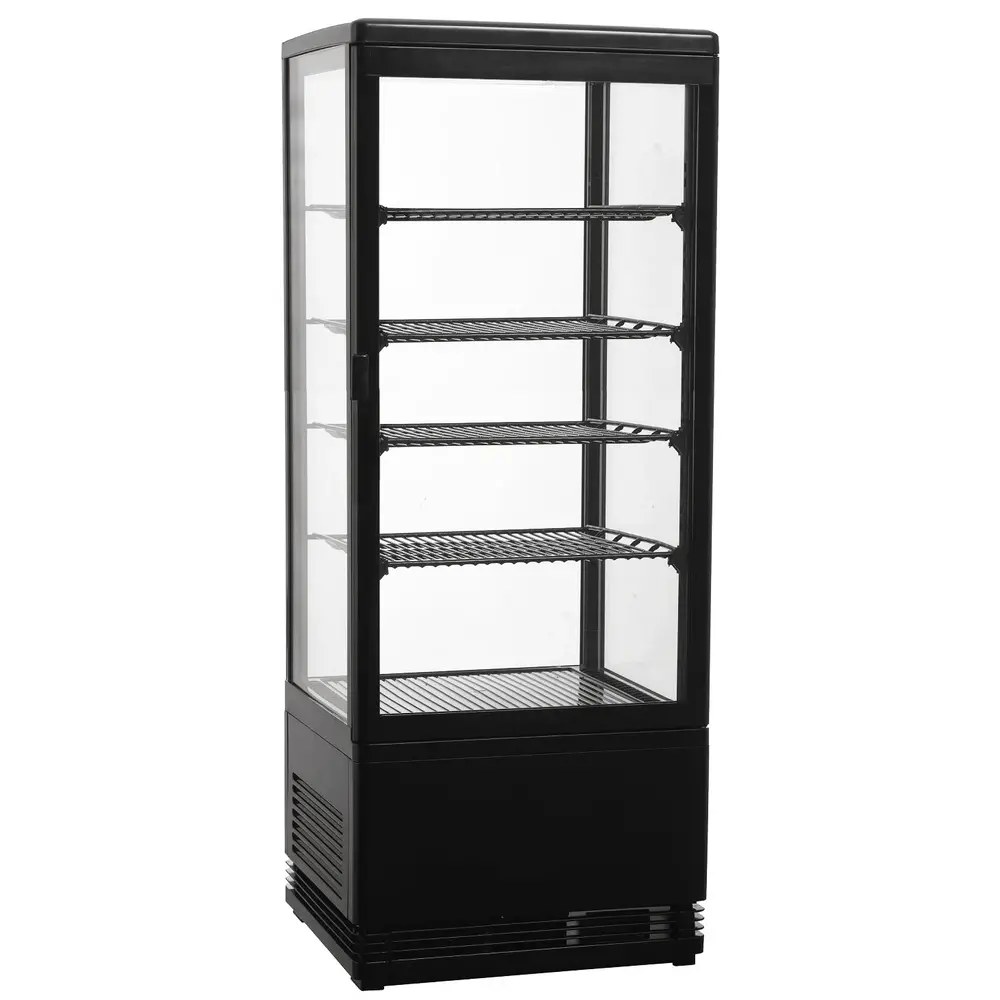 Combisteel Koelvitrine | 98l | Zwart | 0°c/+12°c | 5 Niveaus | 428x386x1110(h)mm