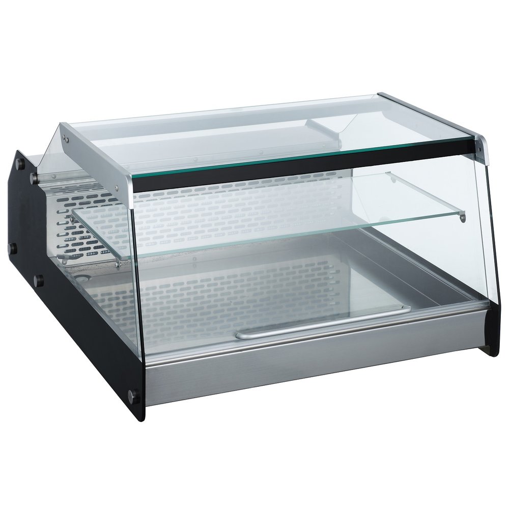 Combisteel Koelvitrine | 128l | Zwart/grijs | +2°c/+12°c | 2 Niveaus | 685x874x419(h)mm