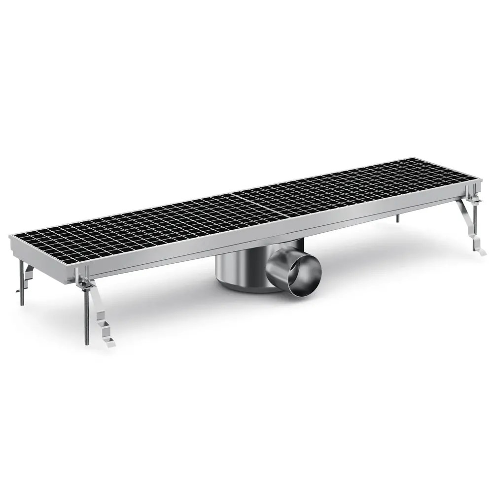 Combisteel Vloerput | Rvs | Afvoeraansluiting ø75mm | 891x200x140(h)mm