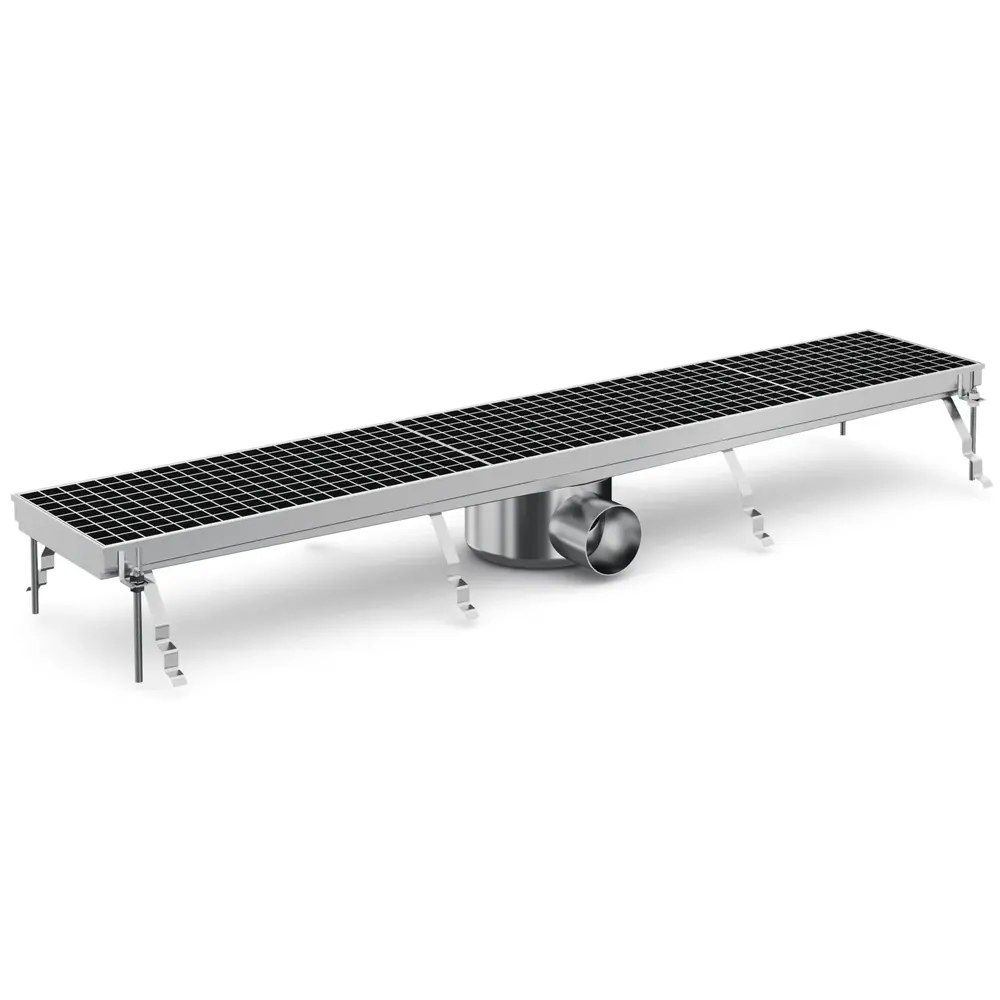 Combisteel Vloerput | Rvs | Afvoeraansluiting ø75mm | 1144x200x140(h)mm