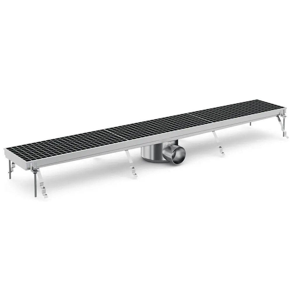 Combisteel Vloerput | Rvs | Afvoeraansluiting ø75mm | 1331x200x140(h)mm