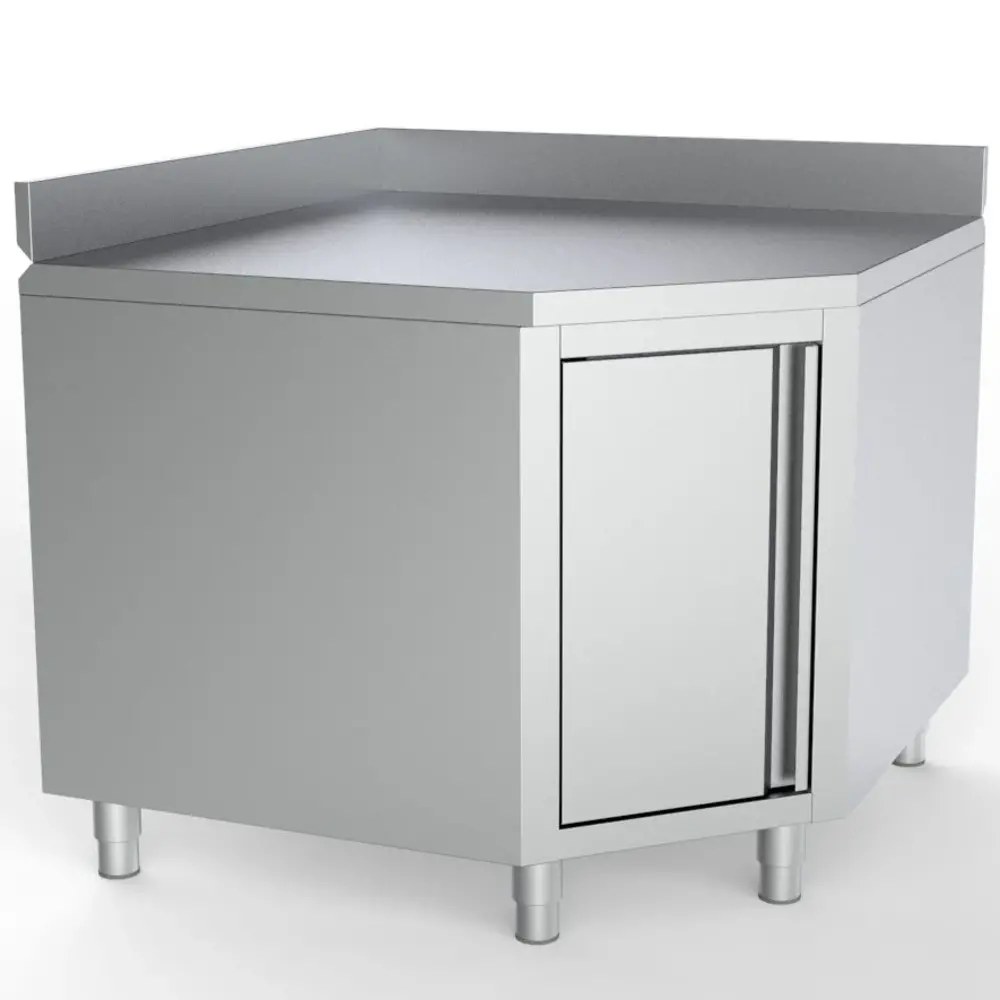 Combisteel Hoekwerkbank | Essential | Rvs | Draaideur | Achteropstand | 1000x600x850(h)mm