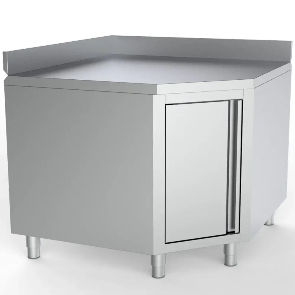 Combisteel Hoekwerkbank | Essential | Rvs | Draaideur | Achteropstand | 1000x700x850(h)mm