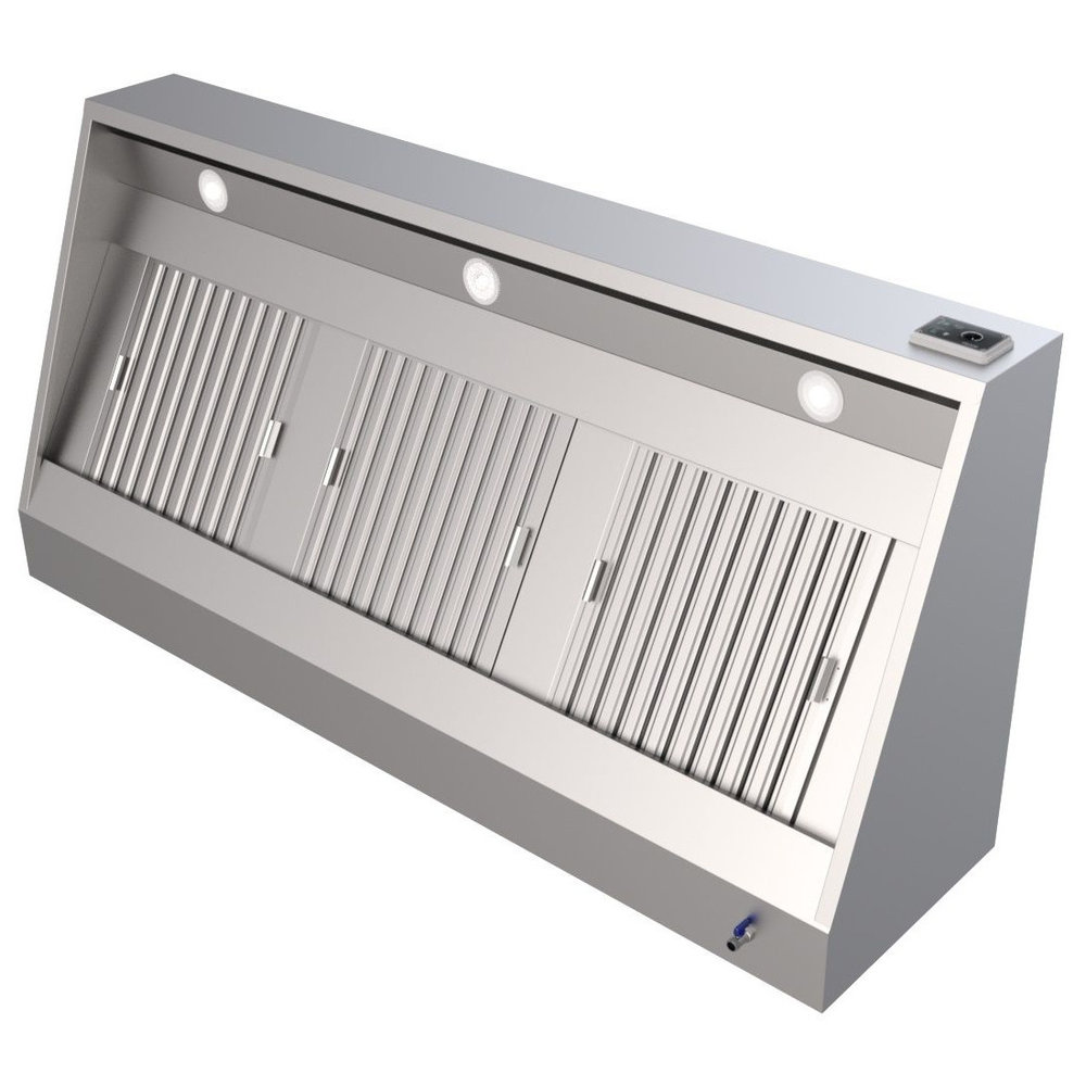 Combisteel Afzuigkap | Schuin Model | Incl. Motor | 900m³/u | 0.15kw (230v) | Incl. Regelaar + Verlichting | 1000x700x520(h)mm