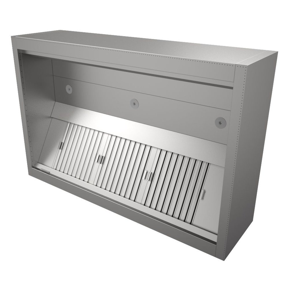 Combisteel Rvs Inductie Afzuigkap | 4 Labyrintfilters | 2400x1300x550(h)mm
