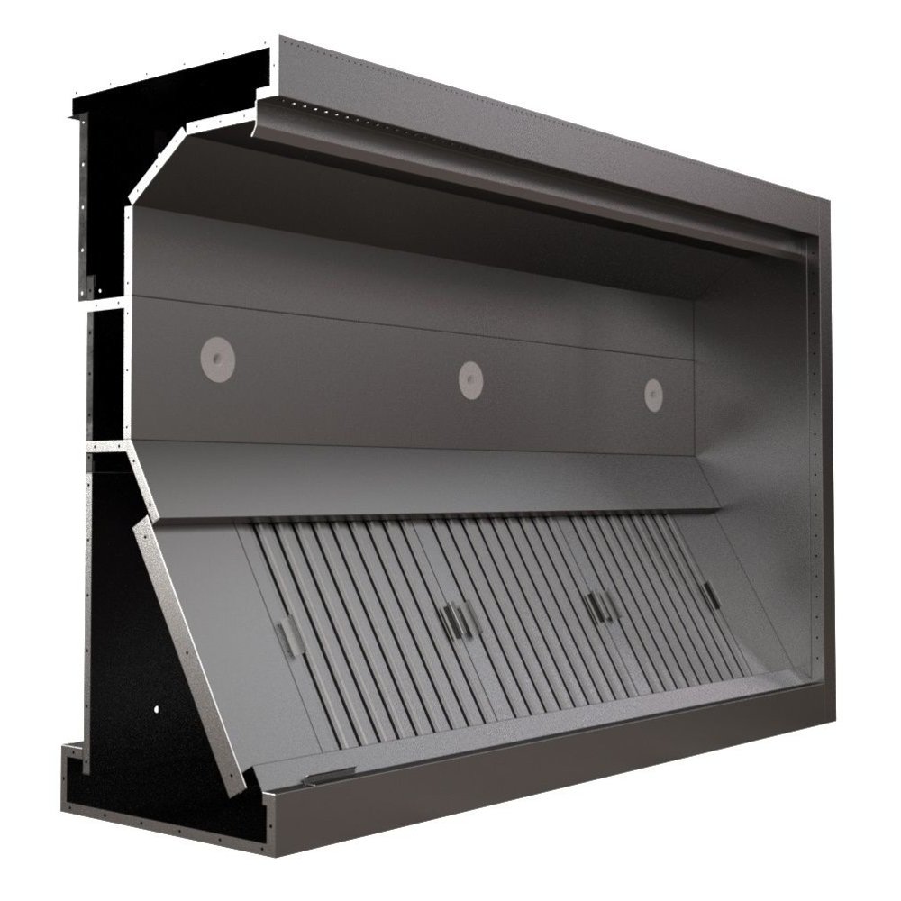 Combisteel Rvs Inductie Afzuigkap | 4 Labyrintfilters | 2400x1300x550(h)mm
