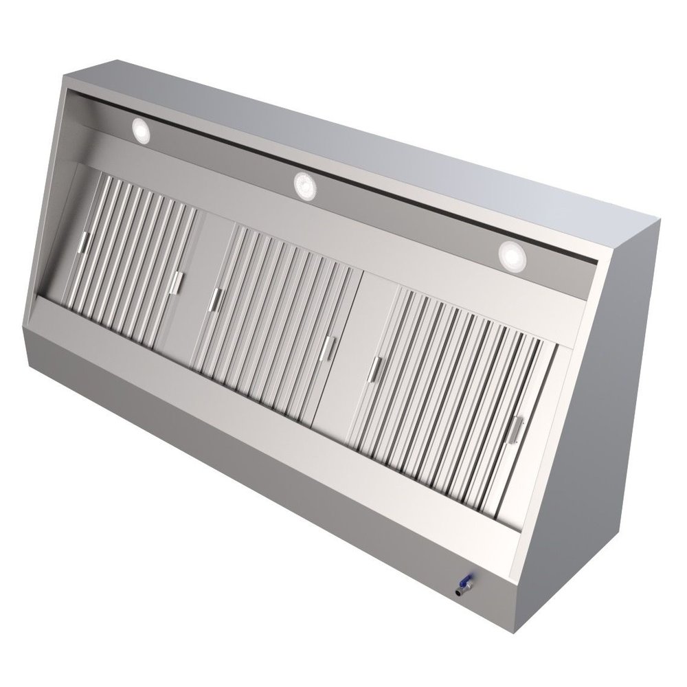 Combisteel Afzuigkap | Schuinmodel | Verlichting | 3000x950x400(h)mm