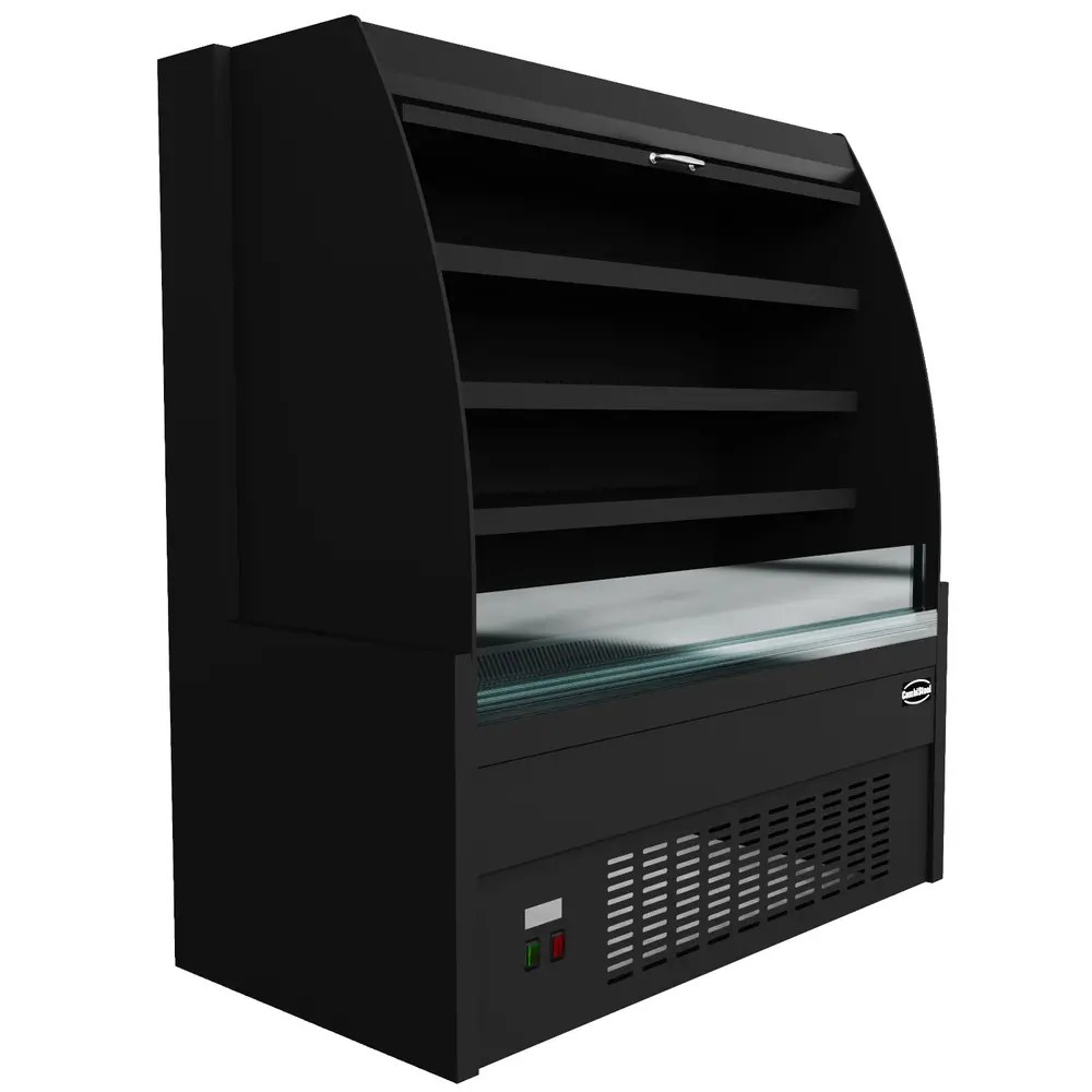 Combisteel Wandkoeling | Zwart | +2°c/+8°c | Geforceerd | 4 Schappen | 1.52kw | Intern Nachtgordijn | 1500x660x1500(h)mm