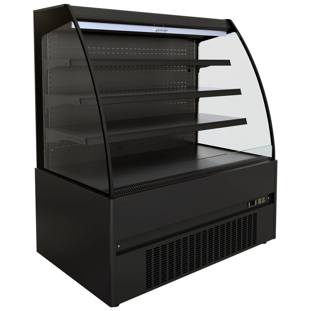Combisteel Wandkoeling | Noah | Zwart | +2°c/+8°c | Geforceerd | 4 Schappen | 1.8kw | Intern Nachtgordijn | 1310x665x1500(h)mm