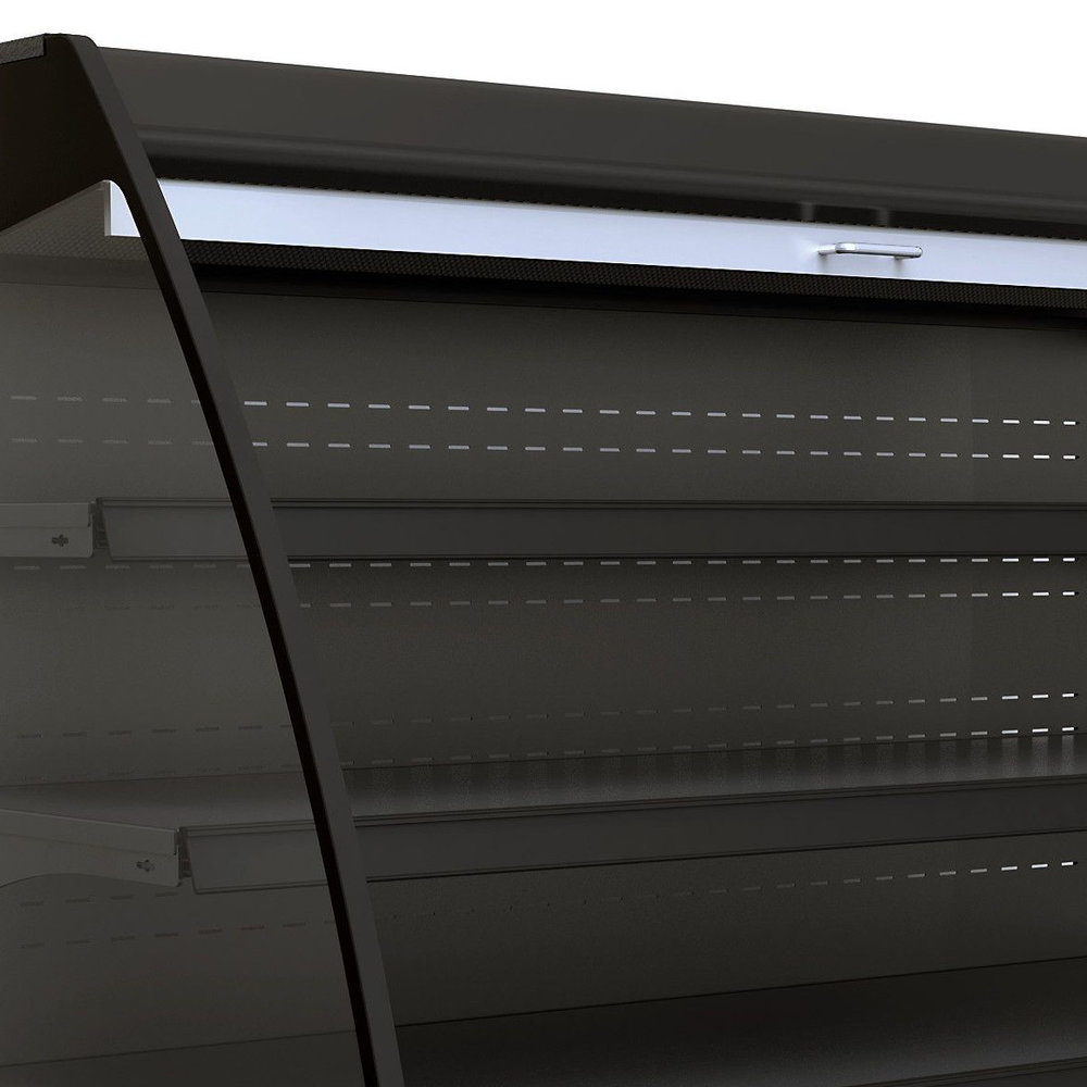 Combisteel Wandkoeling | Noah | Zwart | +2°c/+8°c | Geforceerd | 4 Schappen | 2kw | Intern Nachtgordijn | 1935x665x1500(h)mm