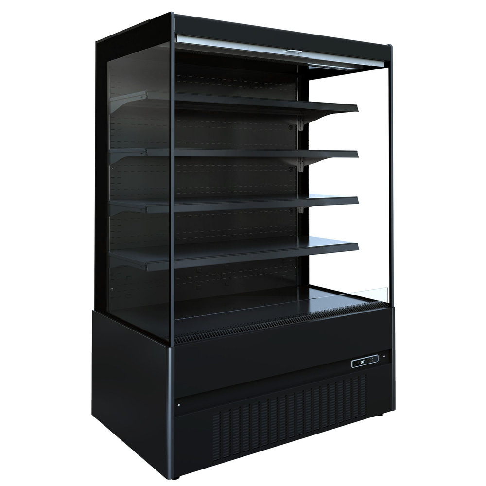 Combisteel Wandkoeling | Jamie | Zwart | +2°c/+4°c | Geforceerd | 5 Schappen | 1.52kw | Intern Nachtgordijn | 1510x665x1920(h)mm