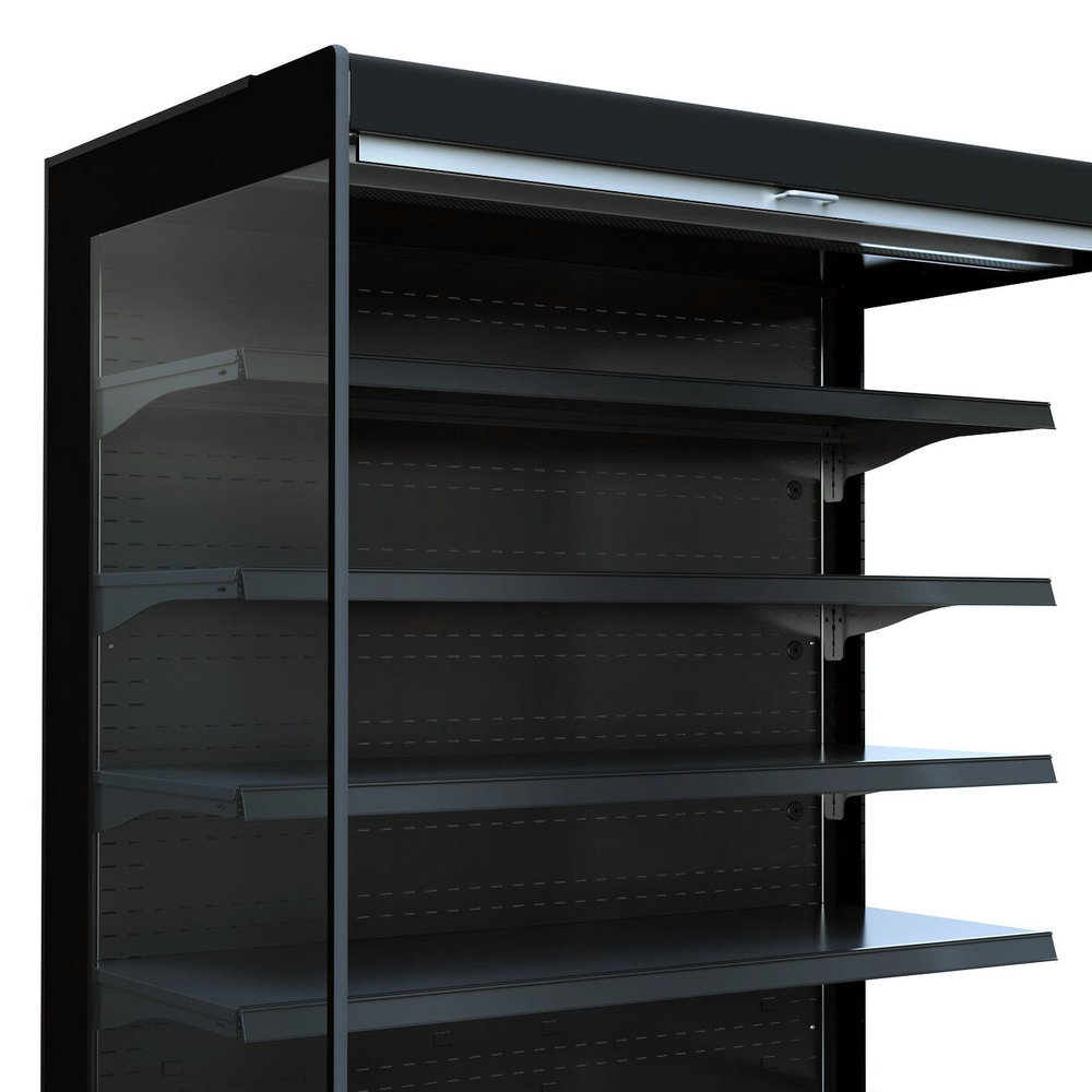 Combisteel Wandkoeling | Jamie | Zwart | +2°c/+4°c | Geforceerd | 5 Schappen | 1.52kw | Intern Nachtgordijn | 1510x665x1920(h)mm