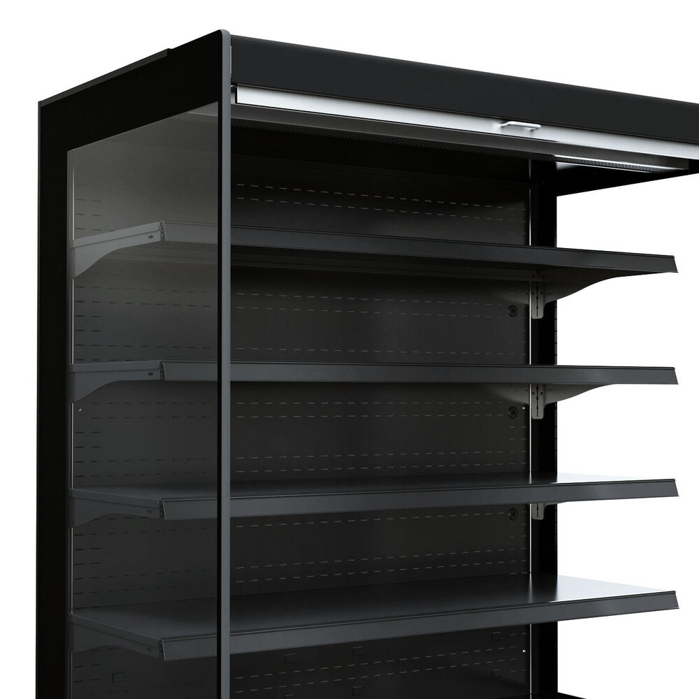 Combisteel Wandkoeling | Jamie | Zwart | +2°c/+4°c | Geforceerd | 5 Schappen | 2.3kw | Intern Nachtgordijn | 1935x665x1920(h)mm