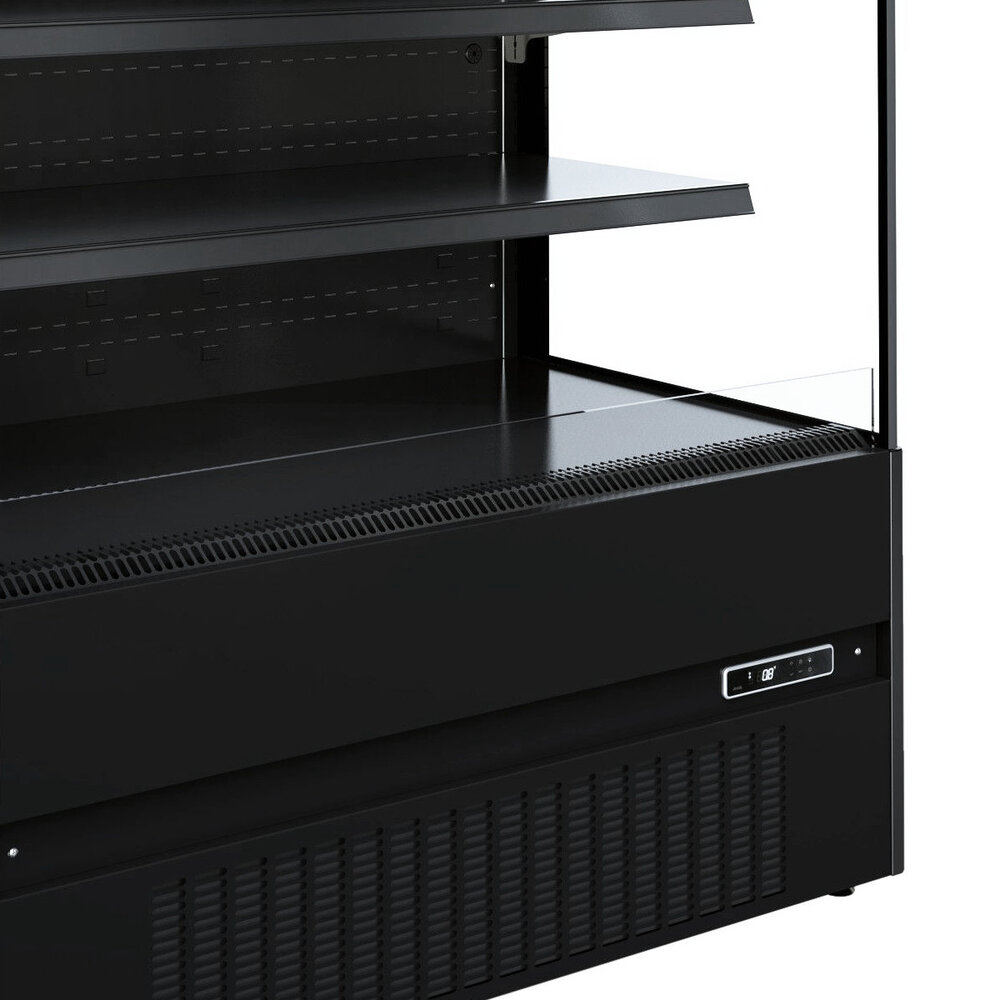 Combisteel Wandkoeling | Jamie | Zwart | +2°c/+4°c | Geforceerd | 5 Schappen | 2.3kw | Intern Nachtgordijn | 1935x665x1920(h)mm