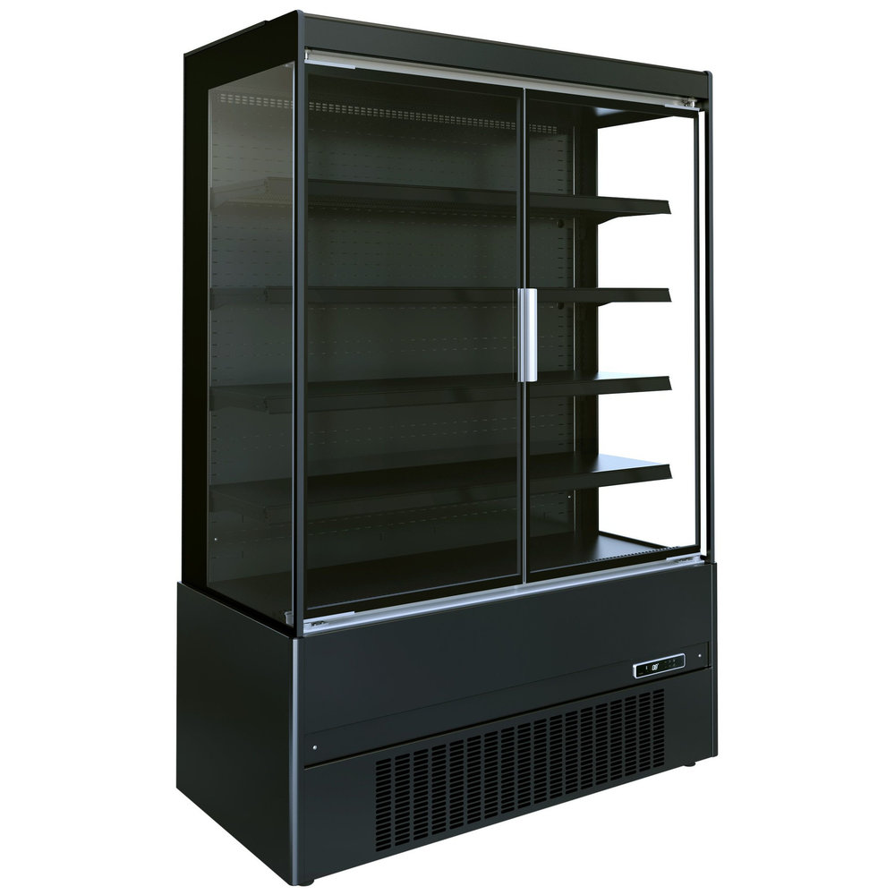 Combisteel Wandkoeling | Jamie | Zwart | +2°c/+4°c | Geforceerd | 5 Schappen | 1.52kw | Klapdeuren | 1310x665x1920(h)mm