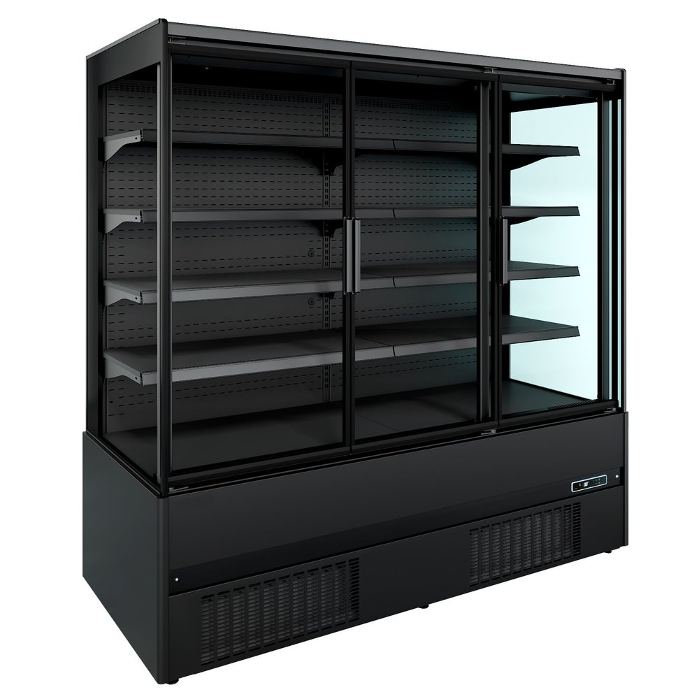Combisteel Wandkoeling | Jamie | Zwart | +2°c/+4°c | Geforceerd | 5 Schappen | 2.3kw | Klapdeuren | 1935x665x1920(h)mm