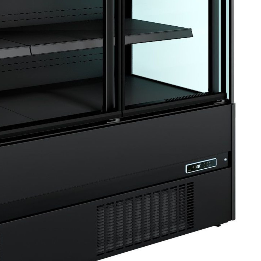 Combisteel Wandkoeling | Jamie | Zwart | +2°c/+4°c | Geforceerd | 5 Schappen | 2.3kw | Klapdeuren | 1935x665x1920(h)mm