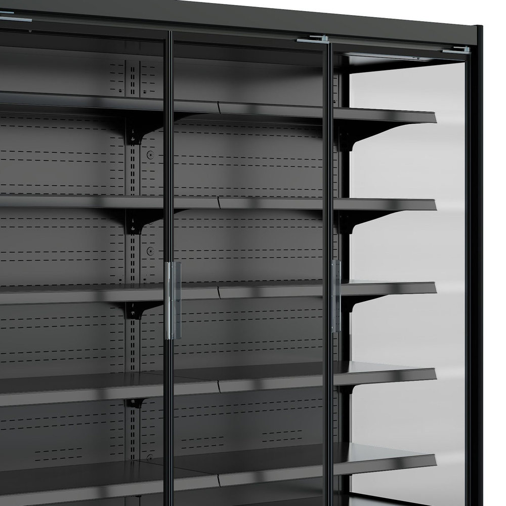 Combisteel Wandkoeling | Mike | Zwart | -1°c/+5°c | Geforceerd | 6 Schappen | 0.74kw | Klapdeuren | 3810x880x2040(h)mm
