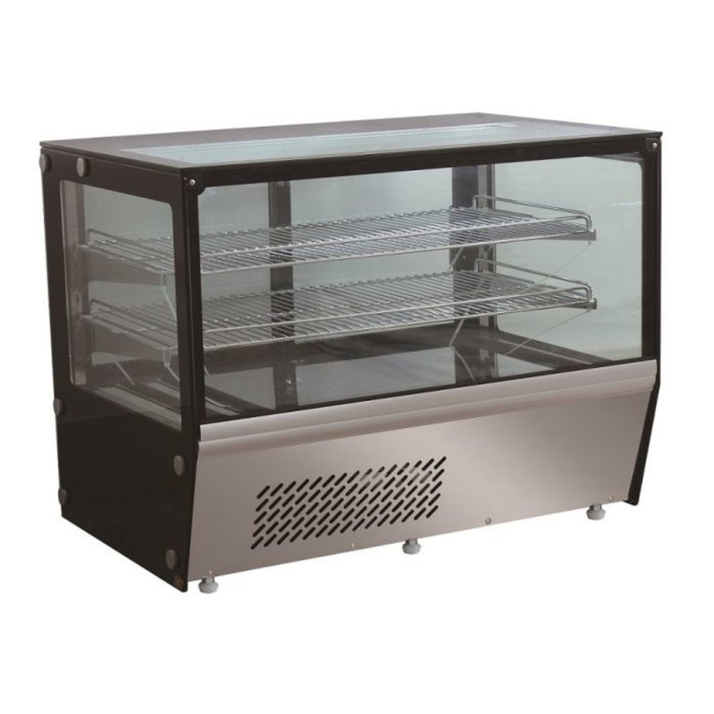 Combisteel Koelvitrine | 159l | Zwart/rvs | +3/+8 °c | 3 Niveaus | 873x576x678(h)mm