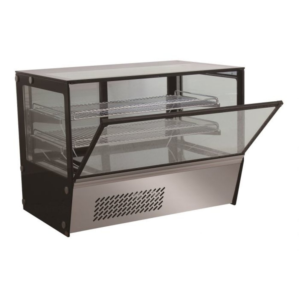 Combisteel Koelvitrine | 159l | Zwart/rvs | +3/+8 °c | 3 Niveaus | 873x576x678(h)mm