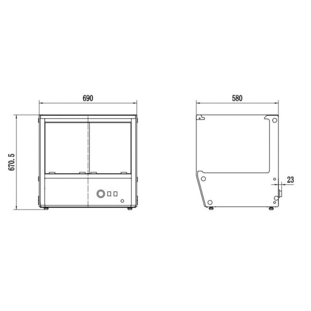 Combisteel Warmhoudvitrine | 137l | Led Verlichting | 230v | 690x580x671(h)mm