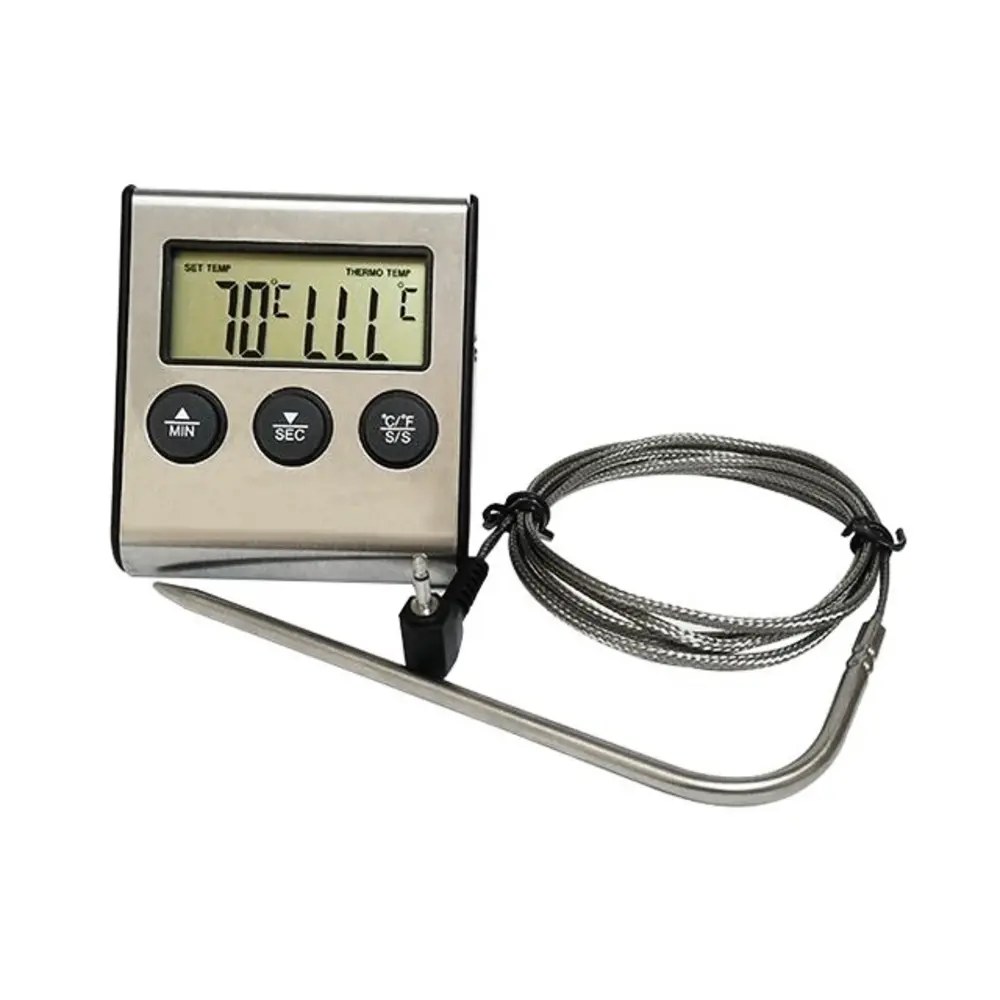 Combisteel Braadthermometer | Digitaal | Sonde (kabel) | -50°c/+300°c | Timer | 65x70x17(h)mm