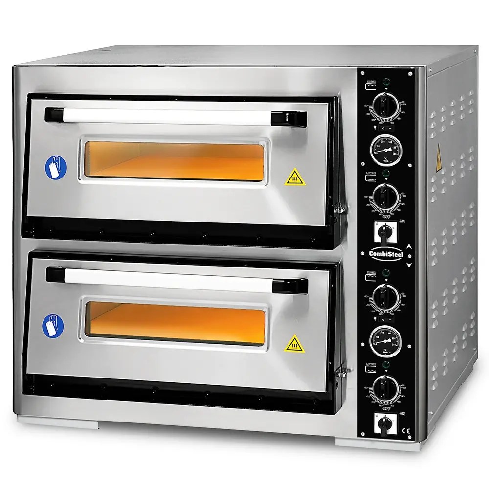 Combisteel Pizzaoven | Elektrisch | 4+4x ø30cm | 85°c/455°c | 10kw (400v) | 890x810x765(h)mm