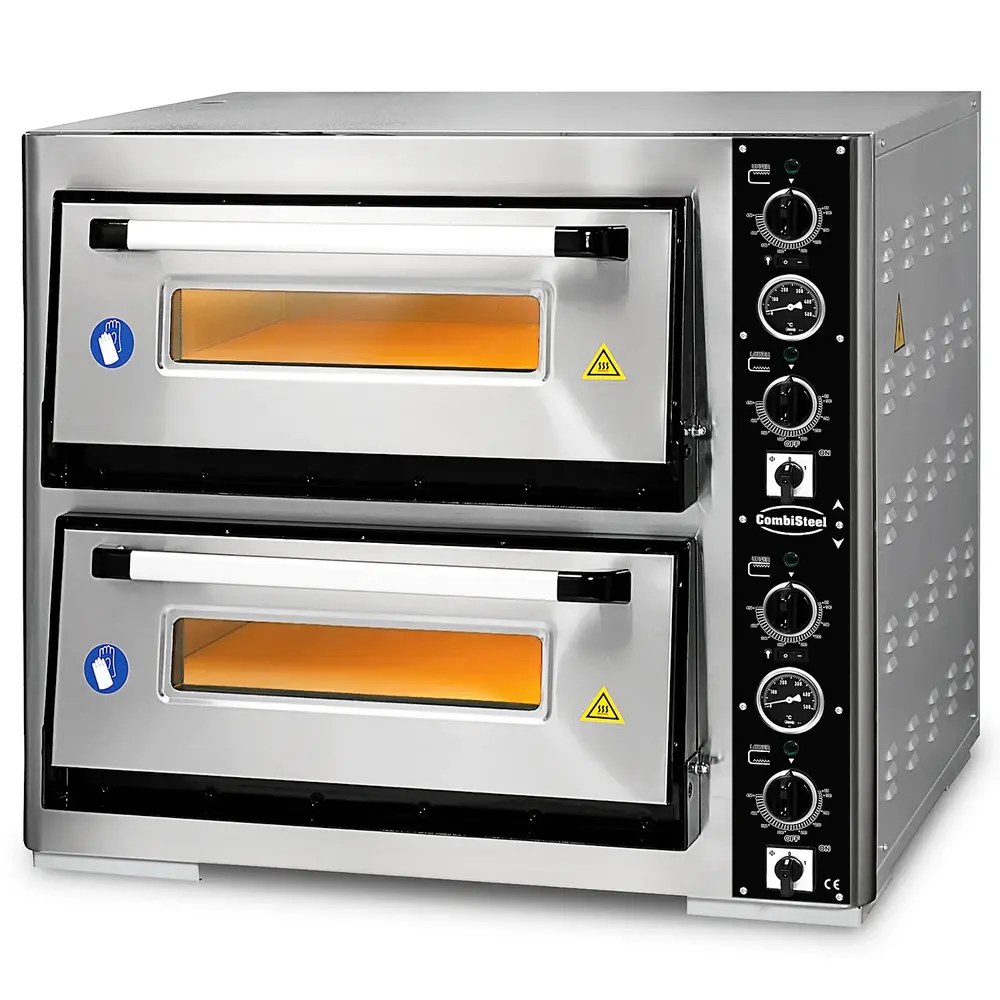 Combisteel Pizzaoven | Elektrisch | 6+6x ø30cm | 85°c/455°c | 12kw (400v) | 890x1100x760(h)mm