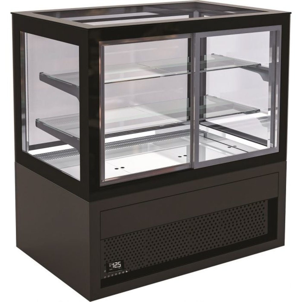 Combisteel Koelvitrine Zwart | 450l | +2/+10°c | 3 Schappen | 1200x780x1300(h)mm