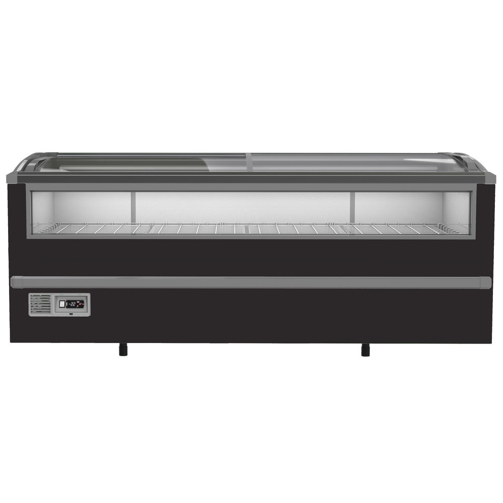Combisteel Supermarkt Vrieskist | 1005l | Zwart | -18°c/-23°c | Statisch | Schuifdeksels | Frontruit | 2124x952x894(h)mm