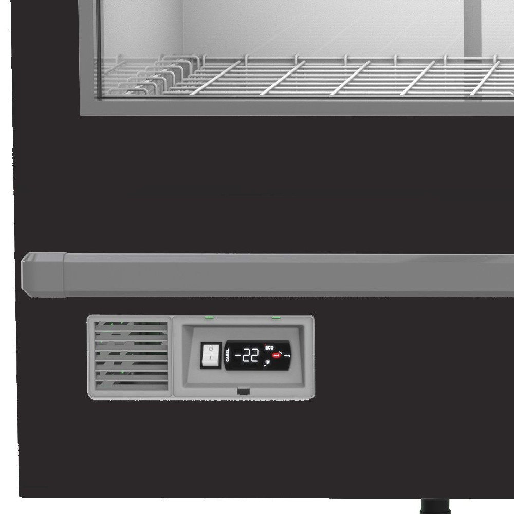 Combisteel Supermarkt Vrieskist | 1005l | Zwart | -18°c/-23°c | Statisch | Schuifdeksels | Frontruit | 2124x952x894(h)mm