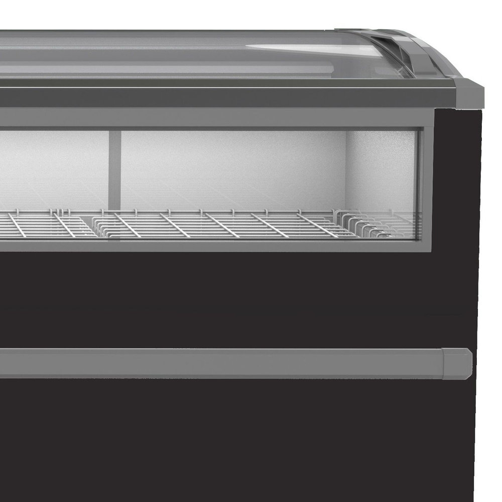 Combisteel Supermarkt Vrieskist | 1005l | Zwart | -18°c/-23°c | Statisch | Schuifdeksels | Frontruit | 2124x952x894(h)mm