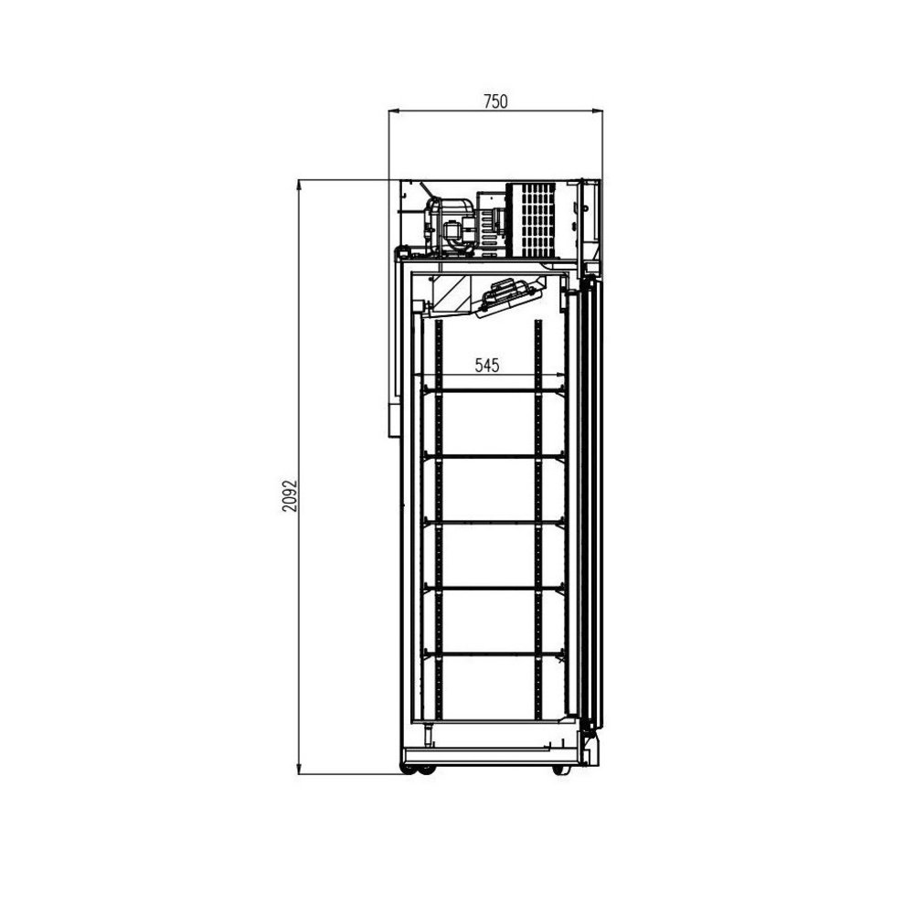 Combisteel Koelkast | 2060l | Wit | 0°c/+10°c | Geforceerd | Draaideuren | Wielen (geremd) | 2508x710x2092(h)mm