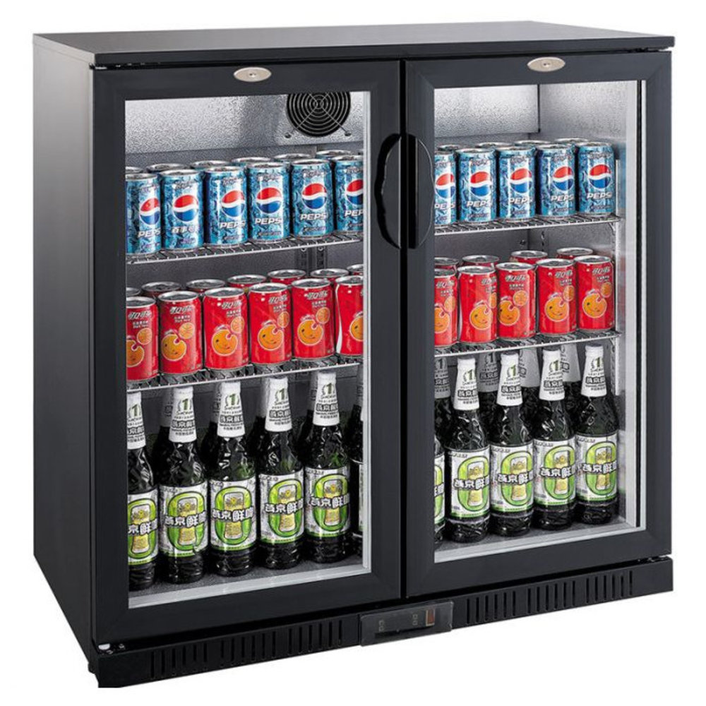 Combisteel Barkoelkast | 198l | Zwart | 0°c/+10°c | Statisch + Ventilator | 900x520x850(h)mm