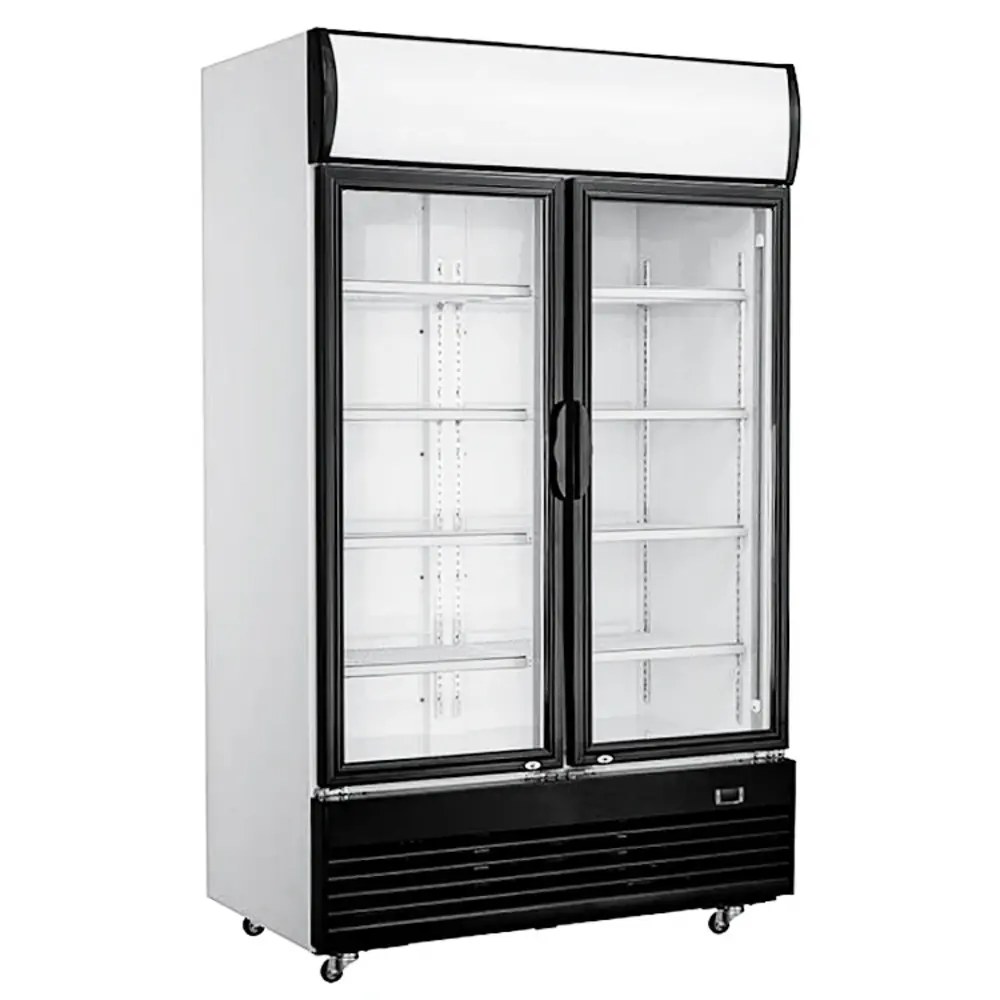 Combisteel Koelkast | 1010l | Zwart/wit | +2°c/+10°c | Geforceerd | Draaideuren | Wielen (geremd) | 1200x730x2072(h)mm