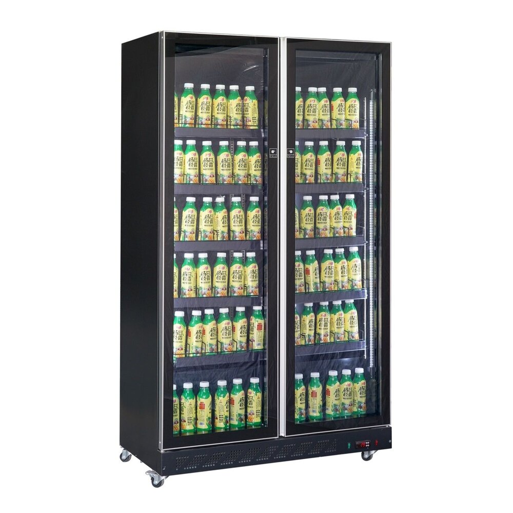 Combisteel Koelkast | 758l | Zwart | +2°c/+10°c | Geforceerd | Draaideuren | Wielen (geremd) | 1100x600x1980(h)mm