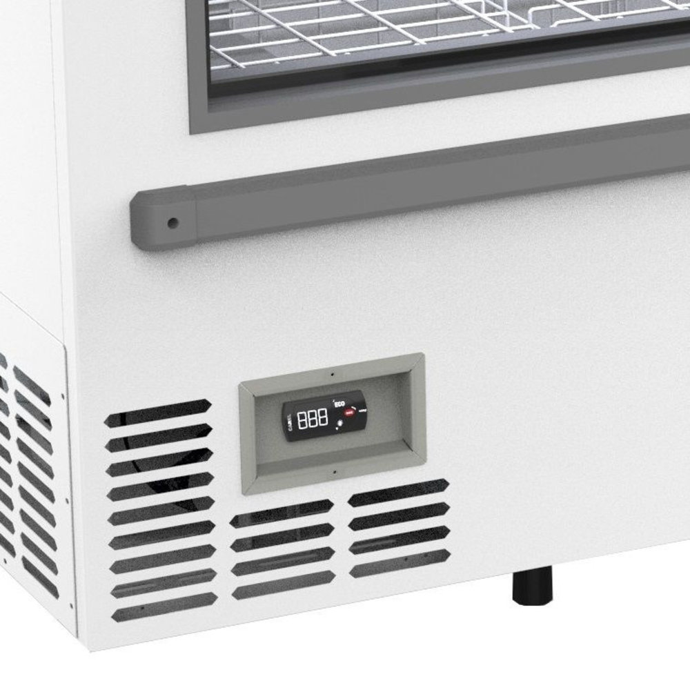Combisteel Supermarkt Vrieskist | 1005l | Wit | -18°c/-23°c | Statisch | Schuifdeksels | Frontruit | 2124x952x894(h)mm