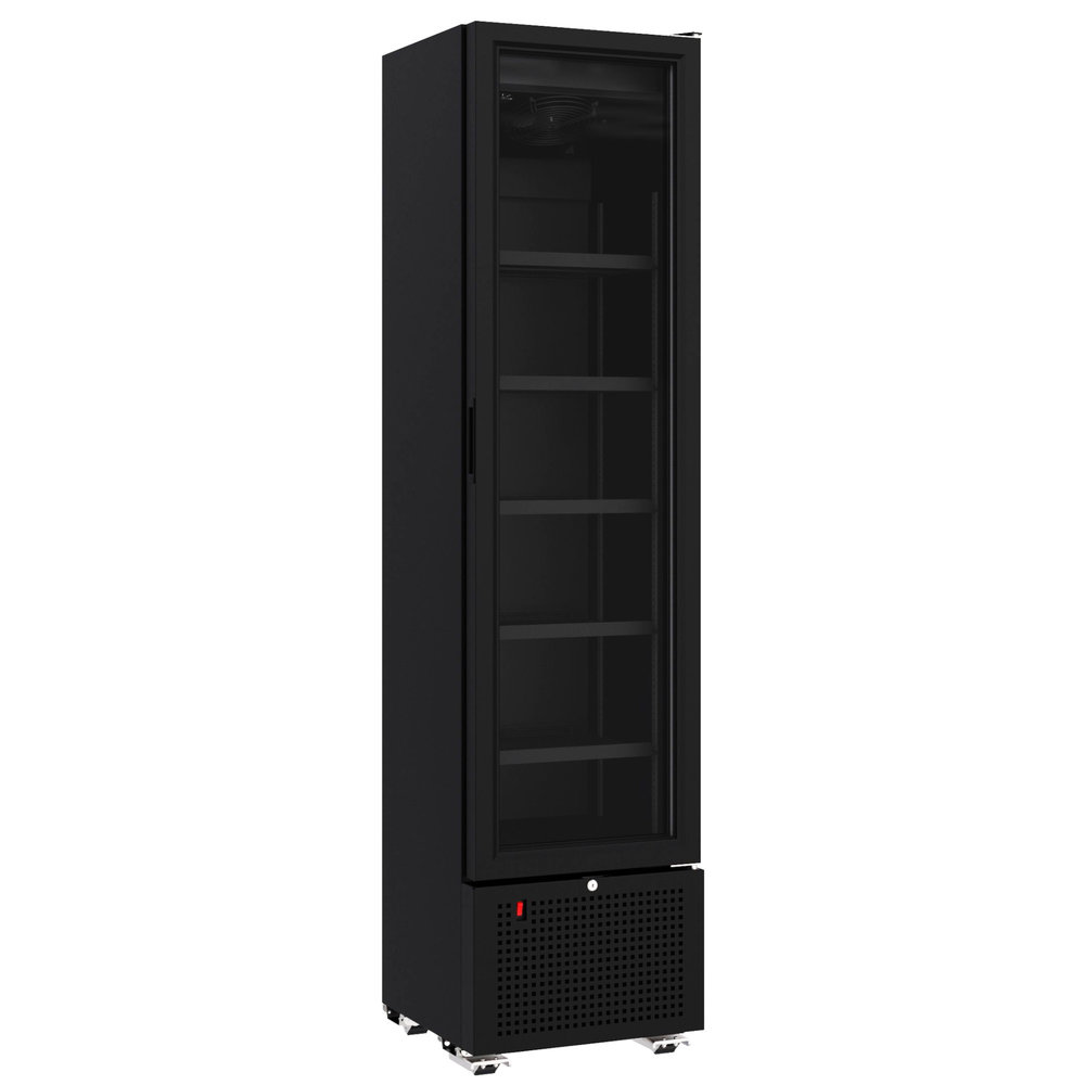 Combisteel Drankenkoeling | 221l | Zwart | +4°c/+10°c | Statisch + Ventilator | Wielen | 450x497x1881(h)mm