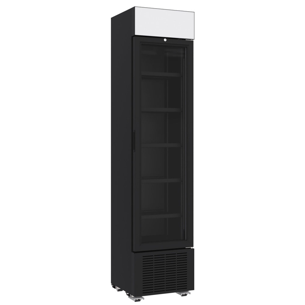 Combisteel Drankenkoeling | 232l | Zwart | +4°c/+10°c | Statisch + Ventilator | Wielen | 450x497x2024(h)mm
