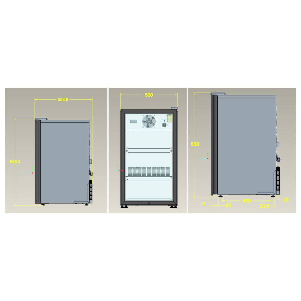 Combisteel Koelkast | 145l | Zwart | +4°c/+10°c | Geforceerd | 500x585x885(h)mm