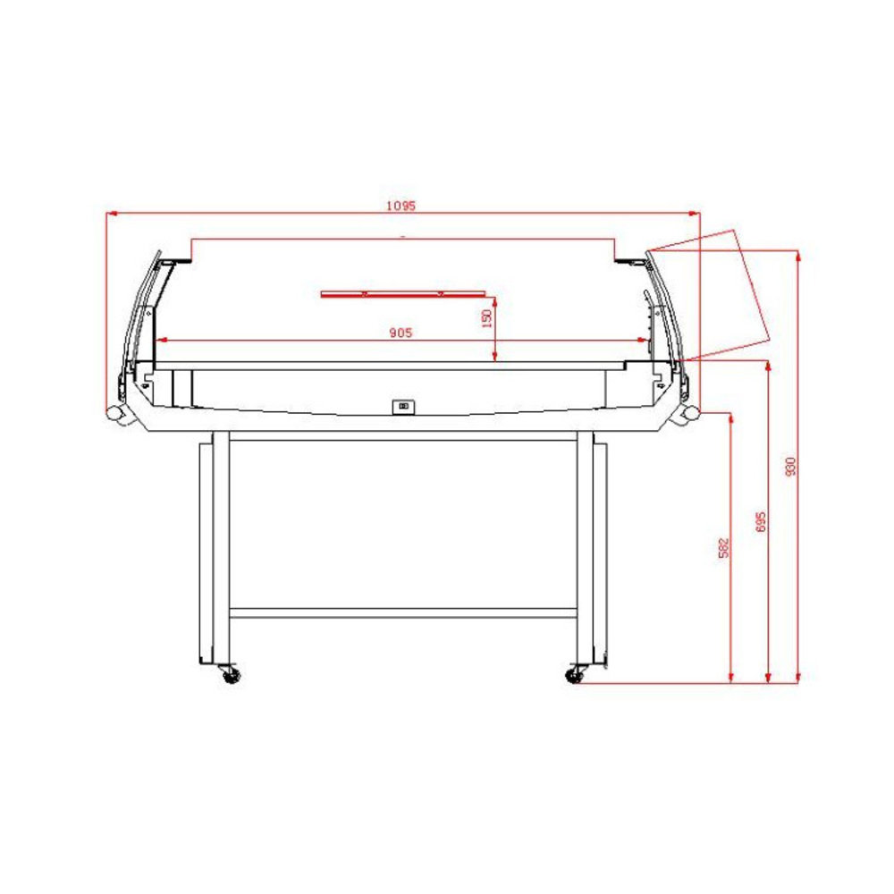 Combisteel Koeleiland | Zwart | +2°c/+6°c | Geforceerd | 0.55kw | Schuifdeksels | 1370x1080x935(h)mm