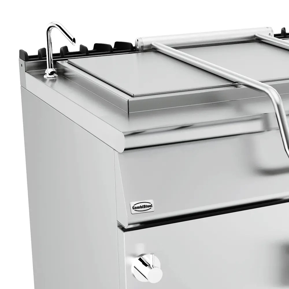 Combisteel Kookketel | Base 900 | Gas | 250l | 60ºc/180ºc | Directe Verhitting | 30kw | Piëzo Ontsteking | Vulkraan (warm/koud) + Aftapkraan | 1200x900x900(h)mm