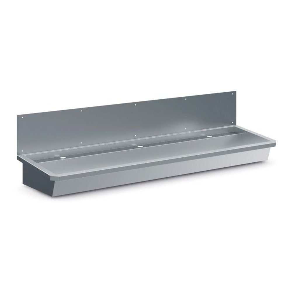 Combisteel Wasbak | Incl. Afvoerplug + Spatscherm | Rvs | 1800x468x438(h)mm