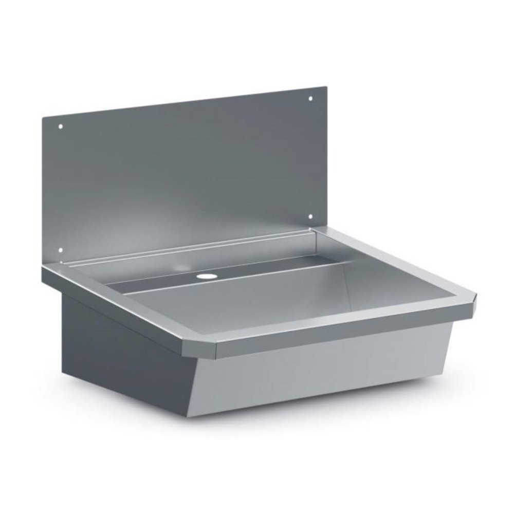 Combisteel Wasbak | Incl. Afvoerplug + Spatscherm | Rvs | 600x468x438(h)mm