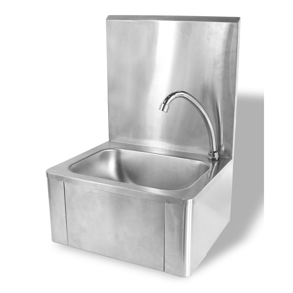Combisteel Handwasbak | Wandmontage | Kniebediening | 330x230x130mm | Rvs | 400x330x570(h)mm