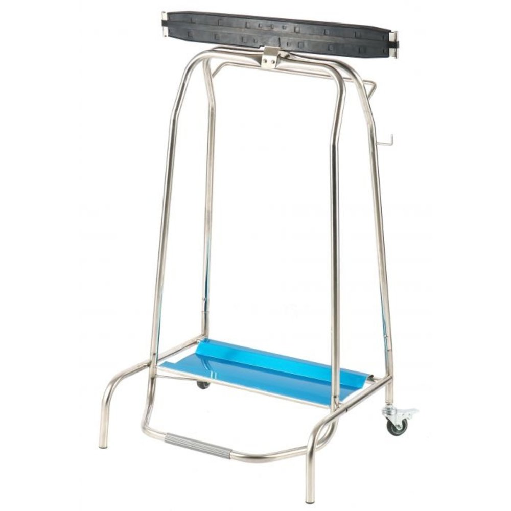 Combisteel Afvalzakhouder | Rvs (glanzend) | Klemsluiting | Wielen (geremd) | 450x600x960(h)mm