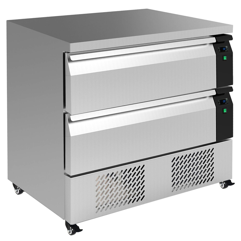 Combisteel Koel-/vrieswerkbank | 179l | 2 Laden (4x 1/1 Gn) | -18°c/-21°c & +1°c/+4°c | Geforceerd | Wielen (geremd) | 905x700x865(h)mm