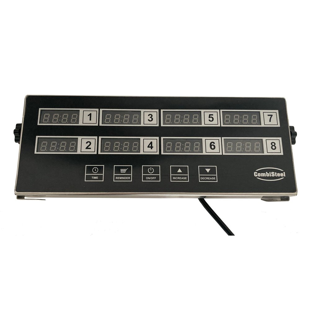 Combisteel Digitale Keukentimer | 8 Timers | Rvs | 230v | 300x112x36(h)mm