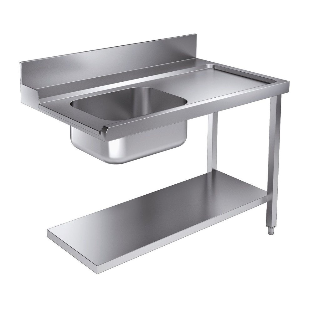 Combisteel Aanvoertafel | Voor Com-7280.0045-0046 | Spoelbak Rechts | Opstaande Rand | 1200x750x900(h)mm